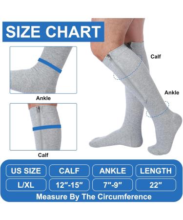 6 Pairs Men's Zipper Compression Socks 20-30mmHg | Colorful Knee High Stockings for Swelling & Travel | Comfortable Compression for Men & Women - Buy Online on GoSupps.com