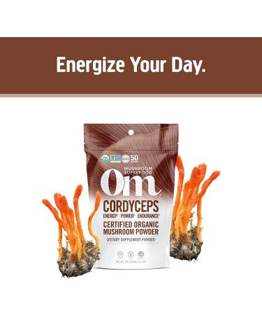 Om Mushroom Superfood Cordyceps Organic Powder - 3.5 oz for Energy, Stamina & Sports Performance - Buy Online on GoSupps.com
