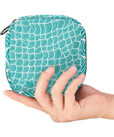 Fish Scales Pattern Sanitary Napkin Storage Bag - Portable Period Kit for Women, Teen Girls - Menstrual Cup Pouch & Tampon Bags - Color 7 - Buy Online on GoSupps.com