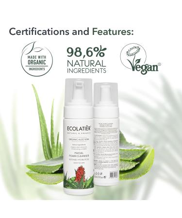 Organic Aloe Vera Facial Foam Cleanser 98.6% Natural Vegan & Hydrating for Sensitive Skin | Intense Hydration Face Wash (5.1 Fl Oz - Buy Online on GoSupps.com