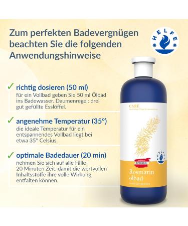 Huile de bain au romarin (200 ml) Additif de bain efficace pour la circulation sanguine galement comme bain de pieds a un effet anti-inflammatoire et analg sique 200 ml (Lot de 1) - Buy Online on GoSupps.com