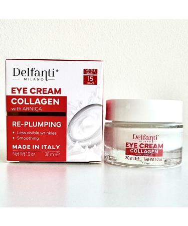 Delfanti-Milano COLLAGEN RE-PLUMPING EYE CREAM with ARNICA Smoothing Less Visible Wrinkles Fast Result Vegan Made in Italy