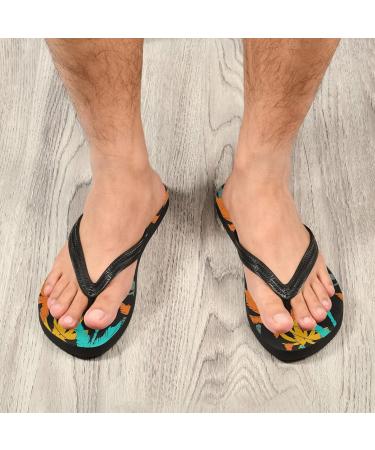 Mnsruu Tropical Coconut Palm Blossom Flip Flops - XXL Multi-Color Sandals for Men & Women | Perfect for Home Hotel Spa & Travel - Buy Online on GoSupps.com