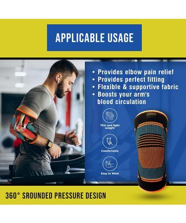 ZOFICS Elbow Brace Pack of 2 - Compression Sleeve for Tendonitis & Tennis Elbow - Buy Online on GoSupps.com