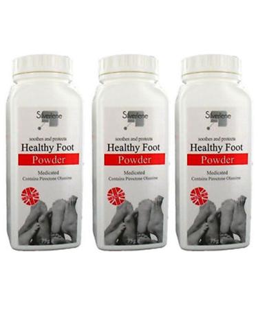 3 x Athletes Healthy Foot Powder Medicated Treats and Prevents Anti FUNGAL 75g