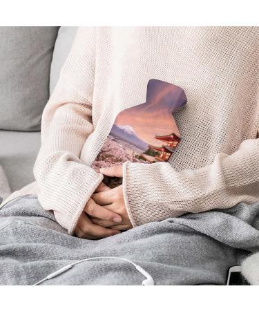Hot Water Bottle with Lid - Mt. Fuji Cherry Blossoms Design | Pain Relief Cramps & Foot Warmer | Rubber Hot Water Bag for Hot & Cold Therapy - Buy Online on GoSupps.com