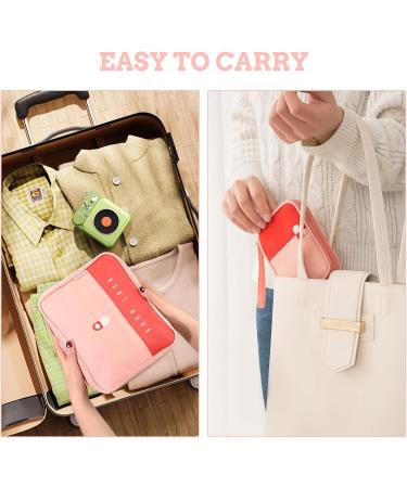 4Stk Large Capacity Waterproof Medication Bag - Travel Pharmacy First Aid Pocket Medicine Storage for Home & Office (Pink) - Buy Online on GoSupps.com