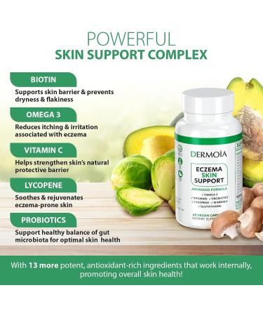 Eczema Supplements - Formulated Dyshidrotic Eczema Pills for Adults - Providing Eczema Relief Targeting the Intervention of Eczema Irritated Dry Skin and Enhanced with Psoriasis Supplements 60 Count (Pack of 1) - Buy Online on GoSupps.com
