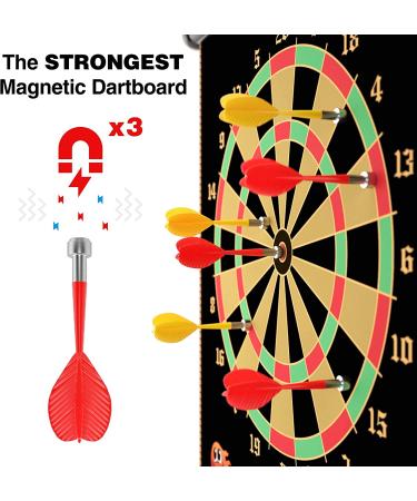FUNGENIX Magnetic Dart Board for Kids - Indoor Outdoor Darts Game Set with 16pcs Magnetic Darts - Double Sided Board Games | Best Toys Gifts for Boys Ages 5-16 - Buy Online on GoSupps.com