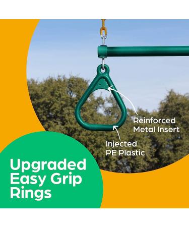 Jungle Gym Kingdom Swing Set - Backyard Monkey Bars & Accessories - 18 Trapeze Swing Bar, 48 Heavy Duty Chain - Outdoor Play Equipment (Green) - Buy Online on GoSupps.com