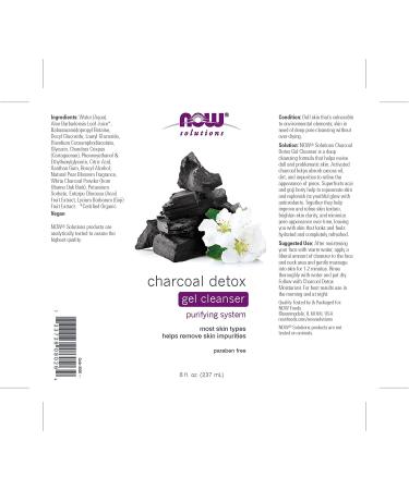 Now Foods Charcoal Detox Gel Cleanser - 8 fl oz | Deep Cleansing & Purifying - Buy Online on GoSupps.com