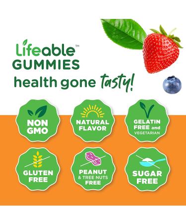 Lifeable Sugar Free Zinc Gummies 50mg - Gluten Free Vegetarian Chewable Supplement for Healthy Skin and Immune Support - 60 Gummies - Buy Online on GoSupps.com