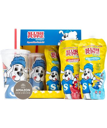 Slush Puppie Gift Set - Cup & Duo Slush Puppy Pouches 1x SLUSH PUPPiE Blue Raspberry Pouch 1x SLUSH PUPPiE Strawberry Pouch SLUSH PUPPiE Branded Reusable Cup & Straw Slushy Christmas Gifts - Buy Online on GoSupps.com