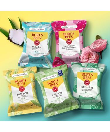 Burt's Bees Sensitive Facial Cleansing Towelettes - 30 Count (Pack of 3) | Gentle Cleansing Wipes with Cotton Extract for Sensitive Skin - Buy Online on GoSupps.com
