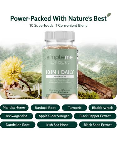 Burdock Root Organic and Bladderwrack 10 in 1 Immunity Booster Power Blend with Irish Sea Moss Ashwagandha and Black Seed Supplement for Men and Women Seamoss Pills Herbal Vegan - 60 Capsules - Buy Online on GoSupps.com