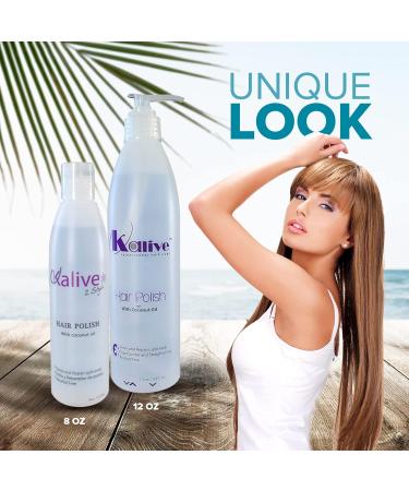 KALIVE Hair Polish with Coconut Oil - Nourishing Anti-Frizz Treatment for Dry & Damaged Hair | 8 oz - Shop Internationally - Buy Online on GoSupps.com