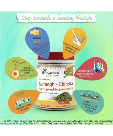 DivyaHerb Andrographis Kalmegh Powder - Natural Immune Boosting Supplement - Buy Online on GoSupps.com