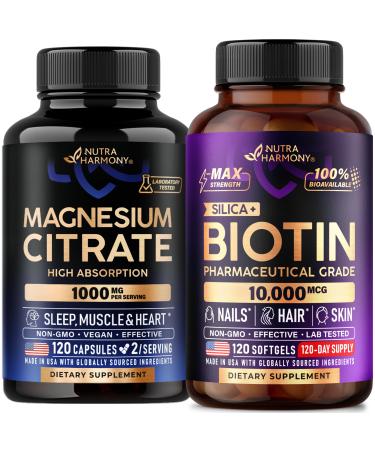 Magnesium Citrate Capsules & Biotin with Silicon Softgels