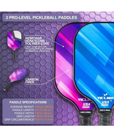 Pickleball Paddles, USAPA Approved Carbon Fiber Pickleball Paddles Set of 2 Includes 4 Pickleballs & 1 Bag, Lightweight Pickle Ball Rackets 2 Pack for Beginners - Buy Online on GoSupps.com