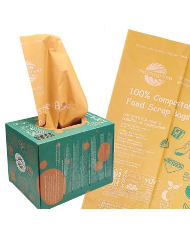 Moonygreen Compostable Trash Bags 13 Gallon, Tall Kitchen Food Waste Bags, US BPI ASTM D6400 and Europe OK Compost Home Certified, Heavy-Duty, 49.2 Liter, 50 Count, Extra Thick 1.1 Mils - Buy Online on GoSupps.com