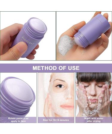 2PCs Green Tea Clay Mask Stick - Oil Control Acne Clearing & Blackhead Remover - Moisturizing Green Tea + Aubergine Formula for Flawless Skin - Buy Online on GoSupps.com