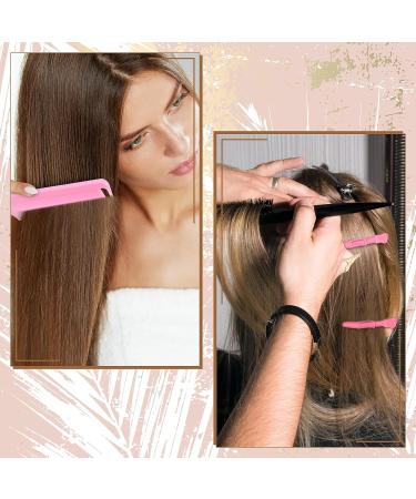 27 Pieces Hair Braiding Set - Parting Ring, Pintail Comb, Wide Teeth Clip (Pink/Black) - Buy Online on GoSupps.com