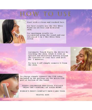 Sky Bliss Face Wand | Anti Aging Skin Care Device | Red Light Therapy & Microcurrent Tool | Lifts, Firms, & Reduces Wrinkles | Face & Neck Massager (Pink) - Buy Online on GoSupps.com