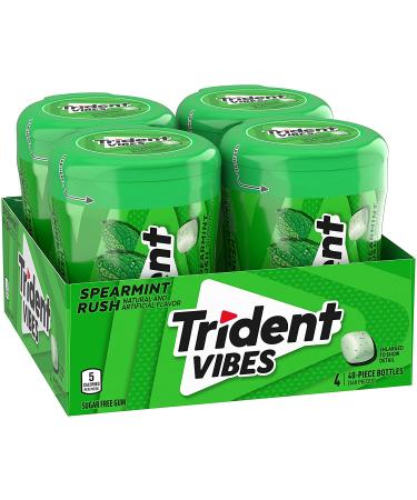 Trident Vibes Spearmint Rush Sugar Free Gum - 4 Bottles, 160 Pieces - Buy Online on GoSupps.com