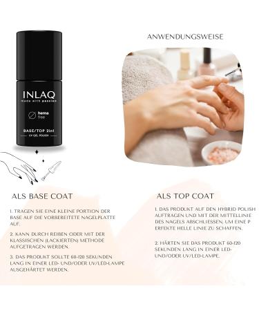 Inlaq Hema Free 2in1 Gel Nail Polish - Premium UV Base & Top Coat - 6ml Hema-Free Formula for Long-lasting Results - Buy Online on GoSupps.com