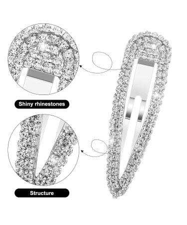 Shop Aster 16-Piece Rhinestone Hair Clips for Women | Glossy Metal Snap Hairpins & Water Drop Design | Stylish Silver Hair Accessories - Buy Online on GoSupps.com