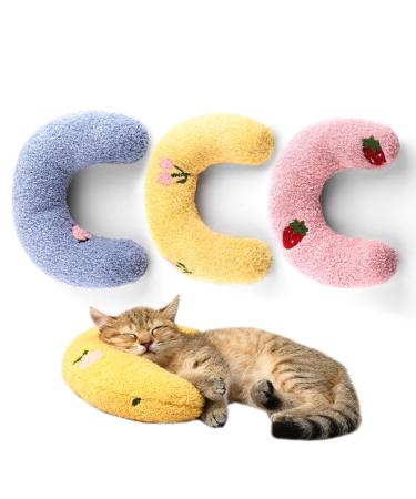 Homelifthub Pillows for Indoor Cats Fluffy Cat Bed Pillow Cute Rabbit Pillows for Blanket and Carrier 3Pack(Pink&Blue&Yellow)