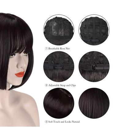 Buy Sofeiyan 11-Inch Short Straight Bob Wig with Pony Synthetic Daily & Party Hair Wig for Black Women in Dark Brown Dark Auburn & Dark Chestnut Brown - Buy Online on GoSupps.com