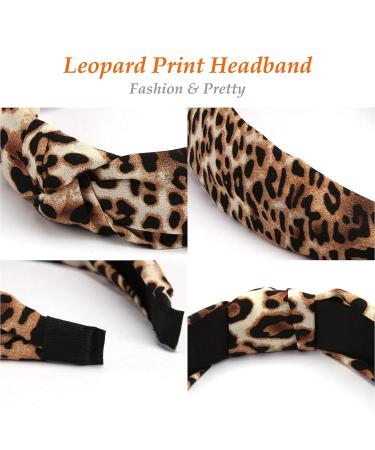 Ondder 10 Pack Leopard Headbands for Women - Fashion Cheetah Knotted Headbands for Girls - Leopard Hair Accessories Set - Buy Online on GoSupps.com