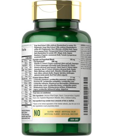 Carlyle Fruits and Veggies Supplement | 120 Count | Superfood Multivitamin with Probiotics | Made with 20 Fruits and Vegetables | Non-GMO & Gluten Free - Buy Online on GoSupps.com