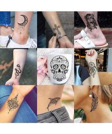 Yezunir 86+ PCS Black Lotus Temporary Tattoos for Women - Tribal Elephant, Wolf, Lion, Snake, Turtle, Feather, Butterfly, Mandala Flower - Bohemia Tattoo Sticker Set for Adults - Buy Online on GoSupps.com