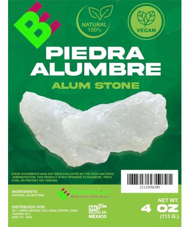 Alum Stone (Piedra de Alumbre) - 4 oz - Multi-Purpose Crystal for Skin Care and Healing - Natural Deodorant & Antiperspirant | Shaving Stone: - Buy Online on GoSupps.com