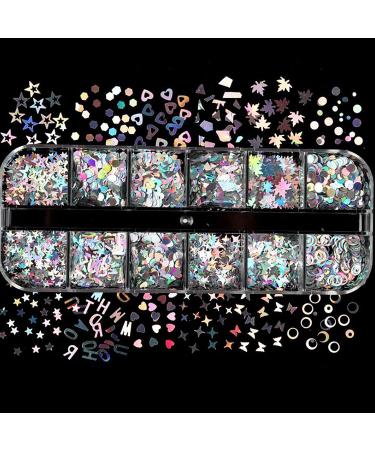 Bellelfin Chunky Nail Glitter | Holographic Mixed Shapes for Nail Art & Resin Projects - Buy Online on GoSupps.com