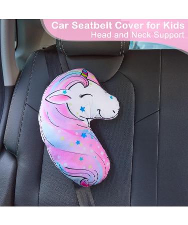 Beinou Unicorn Car Seat Belt Pillow - Soft Shoulder Protector for Kids & Adults - Travel Cushion for Comfortable Head Rest - Pink - Buy Online on GoSupps.com