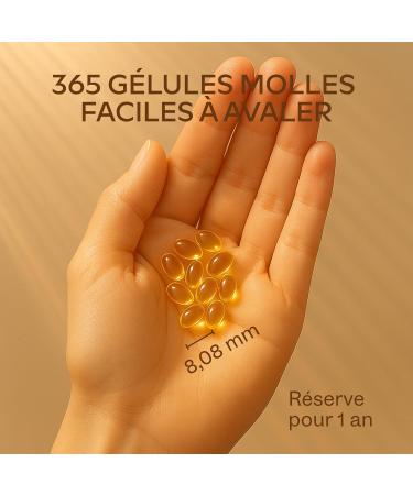 Vitamine D3 2000 UI - Vitamine D avec Huile d Olive Extra Vierge pour Absorption Optimale - Vitamines sans OGM sans Gluten et Lactose pour les Fonctions Osseuse Musculaire Immunitaire - 365 G lules - Buy Online on GoSupps.com