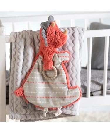 Mary Meyer Putty Snuggy Nuggles Baby Lovey Security Blanket with Teething Ring - Dino 13-Inches - Buy Online on GoSupps.com