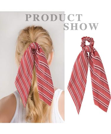 Dlala 12 Pcs Chiffon Floral Hair Scrunchies with Bows - Vintage Hair Accessories for Women and Girls - Buy Online on GoSupps.com