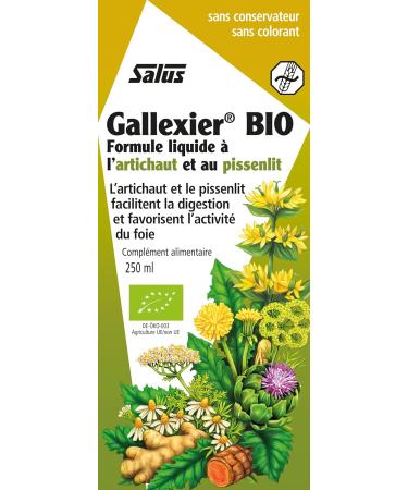 Salus Gallexier Bio - Liquid Food Supplement with Dandelion and Artichoke and 12 Vegetable Extracts - Facilitates Digestion and Good Functioning of the Liver and Stomach - 250 ml - Buy Online on GoSupps.com