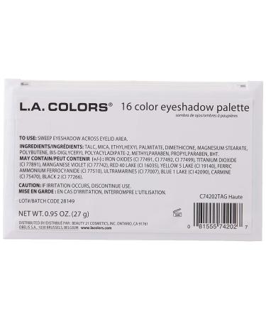 L.A. COLORS 16 Color Eyeshadow Palette Haute 1.02 oz - Pack of 1 | C74202TAG - Buy Online on GoSupps.com
