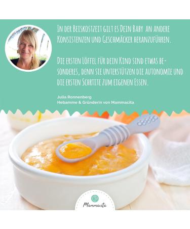 Mammacita Baby Spoon - Ideal for 4 Months+ | Perfect for Baby Led Weaning Porridge & Complementary Foods | Dental Aid for Infants - Buy Online on GoSupps.com
