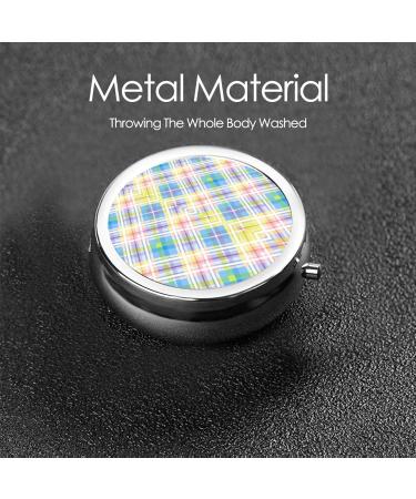 Colored Lines Portable Metal Pill Box - Round Mini 3-Compartment Organizer for Small Pills | Travel Essential - Buy Online on GoSupps.com
