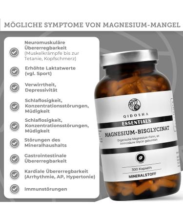 Qidosha Magnesium Bisglycinate Capsules - 300 Organic Magnesium Gummies (1500 mg) for Optimal Health | Pharmacy Glass Packaging - Buy Online on GoSupps.com