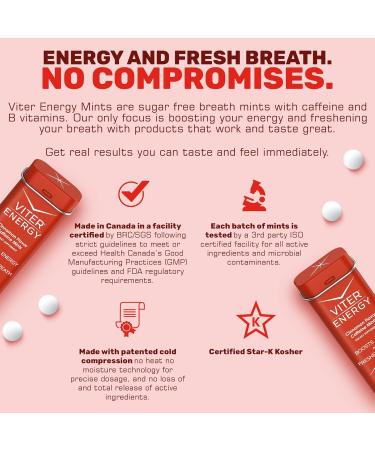 Viter Energy Caffeine Mints 40mg Caffeine Energy Supplement Caffeine Pills 20 Pieces - Cinnamon - Pack Of 6 - Buy Online on GoSupps.com