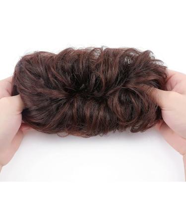 Thick Messy Curly Hair Scrunchie Bun Extension - Black to Dark Auburn | Synthetic Updo Hairpiece for Women & Girls - Buy Online on GoSupps.com
