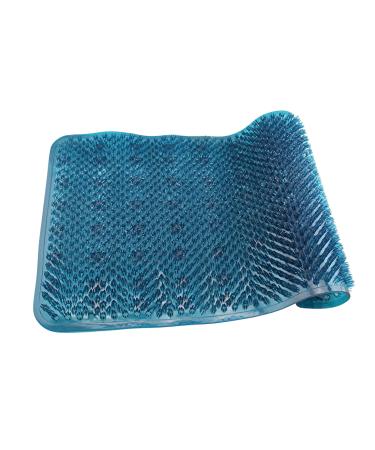 Grass Textured Spa Quality Foot Scrubber Shower Bath Mat Anti-Slip 24.5 x 13.5 Comforts Tired Feet (Blue)
