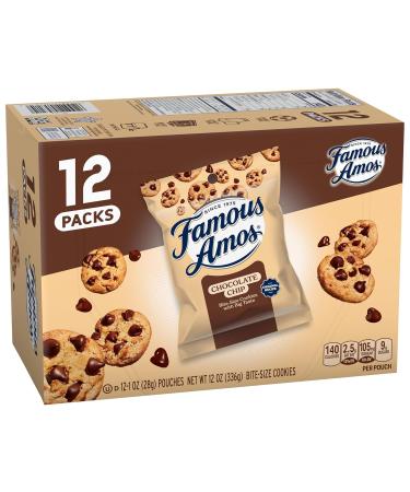 Famous Amos Chip Cookies - Chocolate - Pack of 12 - 1 Oz.